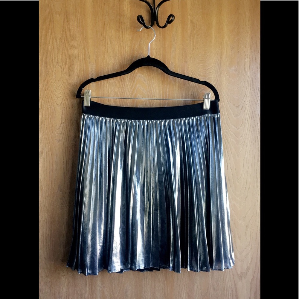 Reflective silver mini skirt from Express.